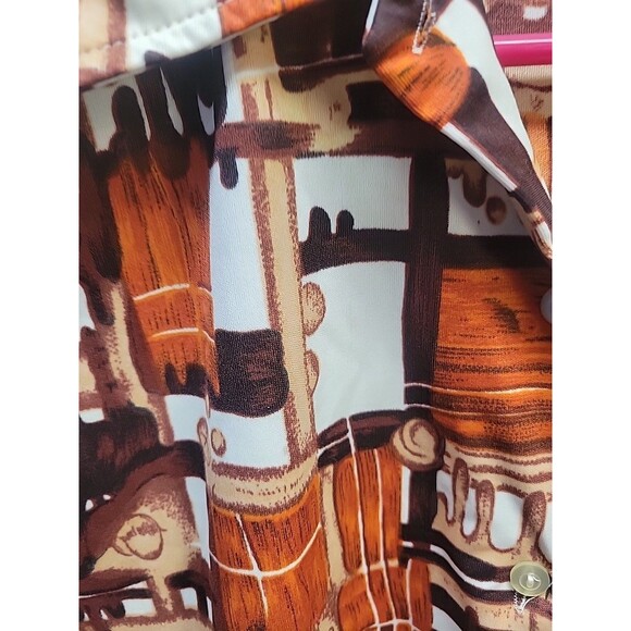 Vintage Mod Tank Top Psychedelic Sleeveless Retro 60s Sz 44 - Picture 6 of 12